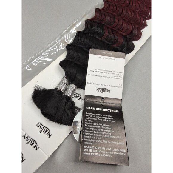 18" Nubian Yaki Deep Wave #T1B/burg Bulk Micro Braiding Hair Boho - Picture 3 of 5